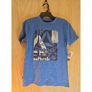 Boys 8 MEDIUM  T-shirts Reebok Logo BLUE NEW